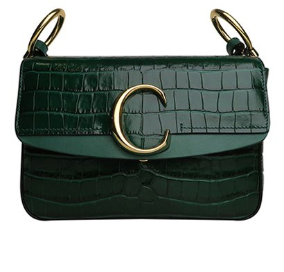 Chloe C Small Croc Embossed Double Carry Bag, front view